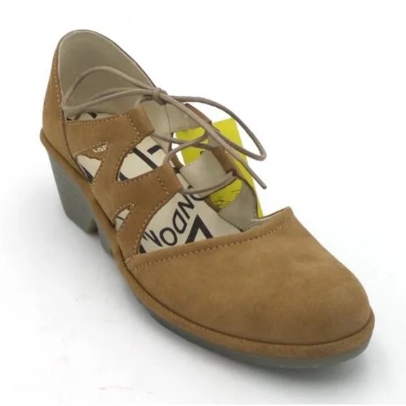 Fly London Shoes - FLY London Phis Leather Tie Wedges Size EU 38
